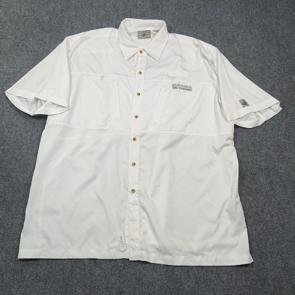 Hook & Tackle Technical Fishing Shirt Mens 2XL Quick Dry Sun Protection White
